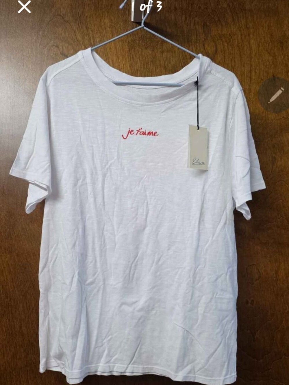 NWT French "I Love You" t-shirt Large